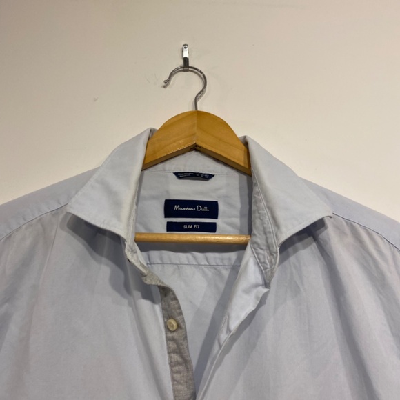 Massimo Dutti Light Blue Collared Long Sleeve Button Down Top Size XL - Picture 3 of 4
